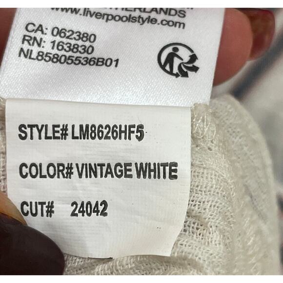 Liverpool Button Front Shirred Blouse In Vintage White - Picture 14 of 16